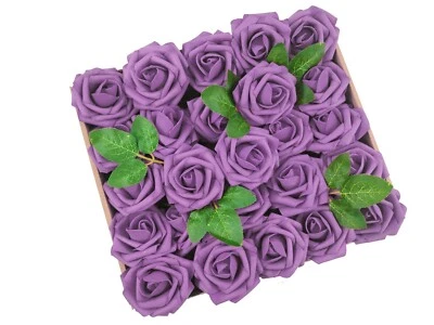 25/50 Artificial Foam Rose For Wedding Baby Shower DIY Home Party Decoration  - Image 1 of 4
