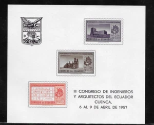 M4646 ECUADOR CONGRESSO DEGLI INGEGNERI E DEGLI ARCHITETTI FOGLIO RICORDO 1957 - Foto 1 di 1