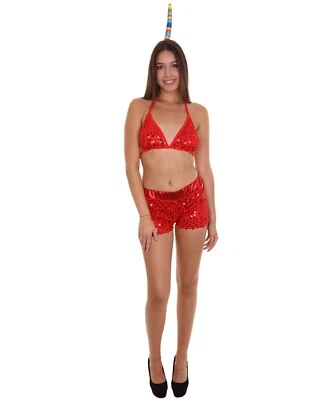 Rainbow Festival Set Costume Includes Unicorn Headpiece with Sequin Bra, - Image 1 of 4