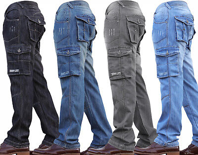 New Mens Denim And Dye Cargo Combat Work Cheap Pants Jeans Trousers Waist Sizes • 18.43€