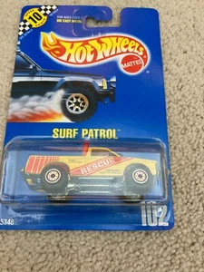 Hot Wheels SURF PATROL - Blue & White Card #102 - Yellow, Chevy S10 Pickup Truck - Picture 1 of 1