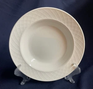 Villeroy & Boch "Bellagio" Large Rim Soup Bowl - All White, Embossed Cross Hatch - Picture 1 of 3