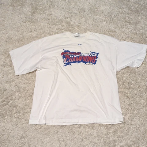 2004 Detroit Pistons Conference Champions 2XL Nike T-shirt White Cover