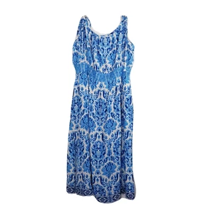 Plenty By Tracey Reese Anthropologie Maxikleid Damen Gr. XL Blau Barock Motiv - Bild 1 von 21