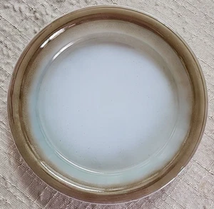 Plato de pastel de vidrio iridiscente federal vintage de 9" mesa musgo horno a prueba - Imagen 1 de 9