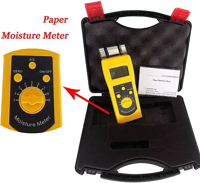 Paper Moisture Tester Portable Paper Moisture Meter Testers Accuracy ± 0.5%n - Image 1 of 4