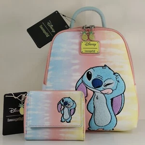 Loungefly Disney Lilo & Stitch Tie Dye Mini Backpack Bag & Wallet Set Boxlunch - Picture 1 of 23