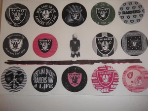 15 Raiders Mix Flat Back Buttons oder Pin Anstecker Cabochons Verzierungen Magnete - Bild 1 von 5