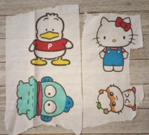 sanrio hello kitty fun fabric scrap 2 piece crafts 3 to 4.5 inch 4 new - Picture 1 of 2