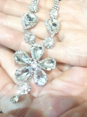 Collier Collana Donna Orecchini  Argento 925 Cristalli Swarovski Originali sposa - Immagine 1 di 4