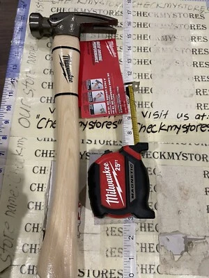 Juego de uñas magnéticas Milwaukee martillos para enmarcar cara fresada y cinta magnética de 25 pies Foto 1 de 4