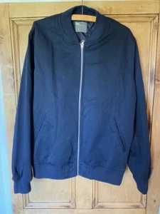 Asos Mens Zip Up Bomber Jacket. Large L. Navy Blue. NEW BNWT - Picture 1 of 3