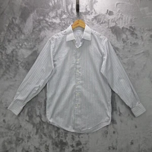Vintage Brooks Brothers Shirt Mens 15-33 White Blue Striped Makers And Merchants - Picture 1 of 17
