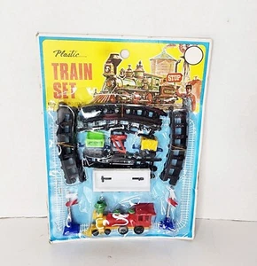 Vintage 50s-60s Collection Plastic Train Set New Old Stock Mid Century Cake Top - Picture 1 of 5
