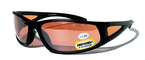 BiFocal Black Sunglasses With Copper Amber Driving Lens - Anti-Blue Ray Bi-focal - Picture 1 of 4