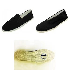 Mens Chinese Kung Fu Shoes Martial Art Ninja Cotton Sole Tai chi Slipper Slip On - Picture 1 of 6