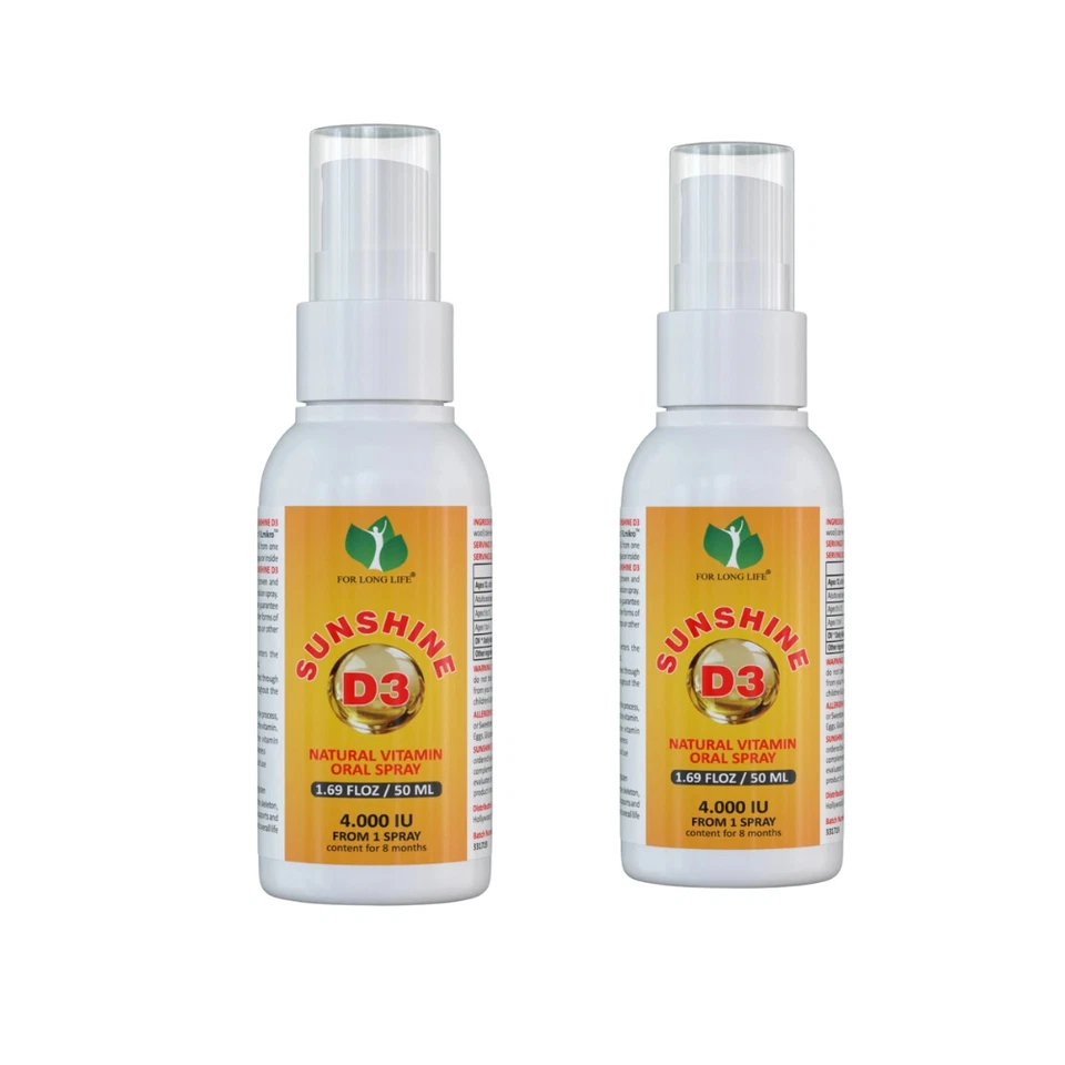 D3 SUNSHINE 4000 UI Vitamina D3 para Huesos, Dientes y Salud Inmune Natural - Pack 2 Foto 1 de 4