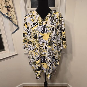 Tooniforms Unisex V-Neck Medical Scrub Top Size XL Iconic Mayhem - Picture 1 of 7