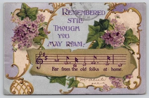 Vintage London Lilac Blossom Musical Postcard c1900s B B London Series - Picture 1 of 2