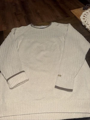 Suéter Columbia Hombres XL Marrón Tostado Cuello Redondo Tejido Pesado Acanalado Country Club Foto 1 de 4