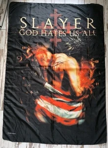 Slayer God Hates Us All 2004 Heavy Metal Flag Banner Tapestry 30 x 42VTG Music - Picture 1 of 8