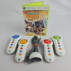 Xbox 360 Big Button Controller Set 4 Remote con Ricevitore IR e Scene It Party Game - Foto 1 di 8