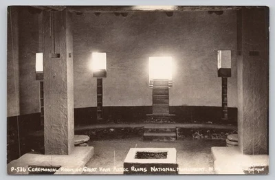 Real Photo Postcard Ceremonial Room Great Kiva Aztec Ruins New Mexico RPPC - Image 1 of 2