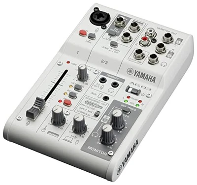 YAMAHA AG03MK2 Live Streaming Mixer 3-Channel USB Interface White - Image 1 of 4