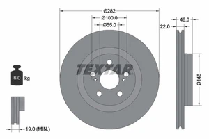 TEXTAR 92333503 Disco freno per MAZDA,TOYOTA - Foto 1 di 1