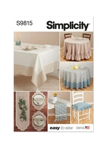 New Simplicity Pattern 9815 Craft Tablecloth Chair Pad Dinning Room Home Decor - Picture 1 of 2