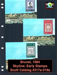 2x $7.65 Scott Value - 1984 BRUNEI Skyline 3 s/s Sultanate Sultans CV MNH NH UMM - Picture 1 of 8