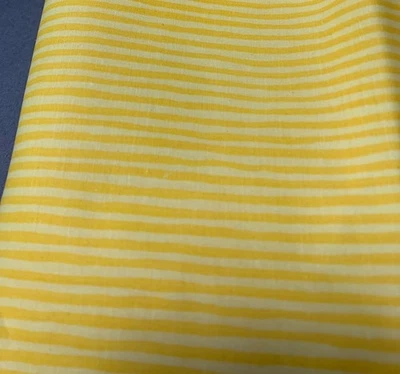 Yellow & Yellow Striped Cotton Fabric 15" x 44" Crafts Sewing Projects - Image 1 of 4