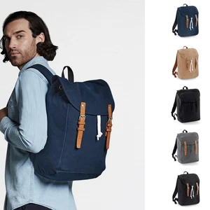 Vintage Rucksack Backpack Tasche Laptopfach verstellbare Träger Seil Kordelzug - Bild 1 von 12