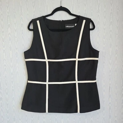 Blusa De Colección Y2K Sag Harbor 16 Sin Mangas Concha Ventana Panel Carrera Formal A Medida Foto 1 de 4