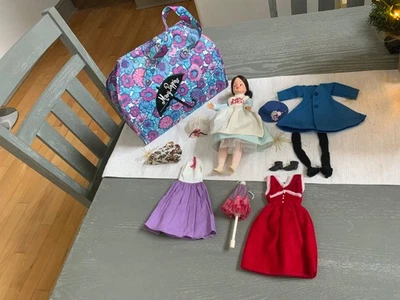 ВИНТАЖНЫЙ 1964 Mary Poppins кукла HORSMAN полный комплект с переноски сумочки чехол - Изображение 1 из 4