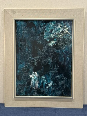 Stunning Vintage Surrealist Ghostly Figure Original Oil Painting - Image 1 of 4