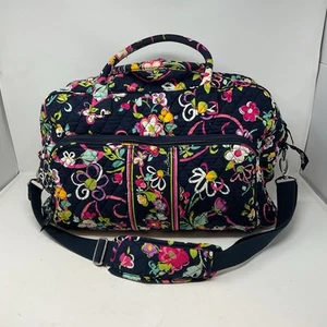 Vera Bradley Ribbons Carry On Travel Duffel Overnight Bag Shoulder Strap Pockets - Picture 1 of 18