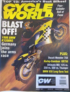 Cycle World Magazine August 1997 Top 10 America's Best Bikes! 1998 BMW K1200RS - Imagen 1 de 2