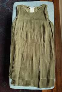 MaxMara Green Accordion Pleated Sleeveless Tunic Top | Size 2 | Green - Picture 1 of 8