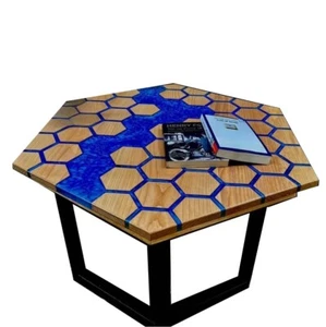 Custom Epoxy Resin Table – Resin River Wood Table – Handmade Furniture Decor - Picture 1 of 11