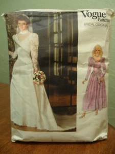 Vogue Bridal Original Pattern #1092 Bridal Dress & Petticoat Sz 10 CUT Complete - Picture 1 of 12