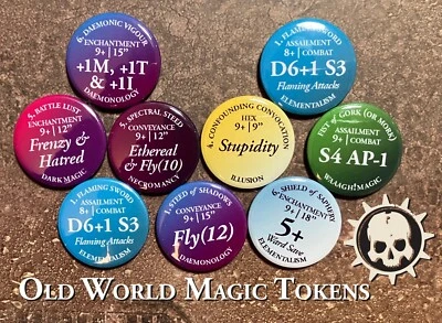 Warhammer The Old World Lores of Magic Reference Tokens.