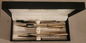 Pierre Cardin Ballpoint Pen and Mechanical Pencil Set Gold Paris w/ Case - Picture 1 of 2