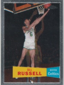 Bill Russell Boston Celtics 2007-08 TOPPS CHROME 57-58 Variation #6 RIP!!