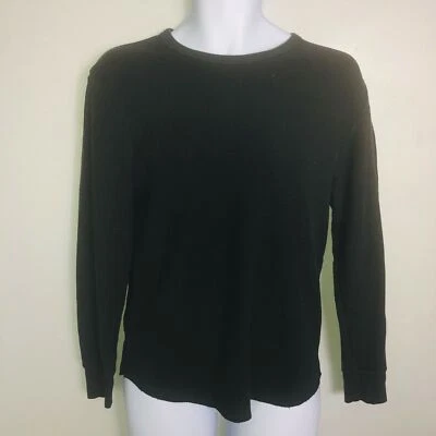 Camisa HIghland Para Hombres Talla L Negra Cuello Redondo Manga Larga Waffle Pullover Informal Foto 1 de 4