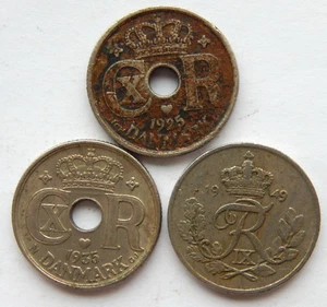 Denmark 1925, 1935 & 1949 10 Ore Coin "Lot of 3 Coins"  SB5745 - Bild 1 von 2