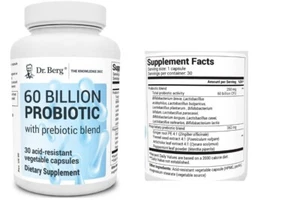 Dr Berg Probiotic Capsules 30 Capsules with 60 Billion Probiotics, For Digestion - Picture 1 of 1