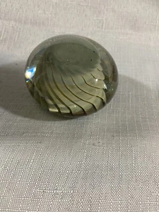 Vintage White Spiral Art Glass Paperweight Pontil Rare Unusual Office Desk Decor - Picture 1 of 10
