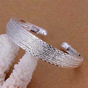 EDLES Armband 925 SILBER massiv Armkette Ring dünner ARMREIF Armzange Zirkonia - Bild 1 von 5