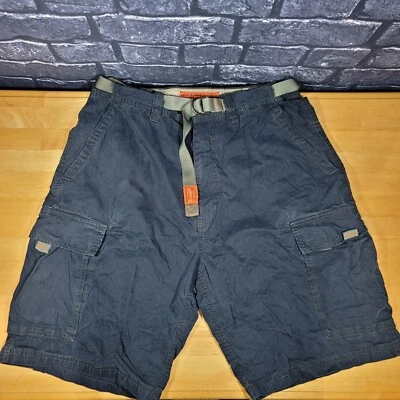 Vintage 90's Abercrombie & Fitch Navy Blue Belted Cargo Shorts Men's Size M  - Image 1 of 4